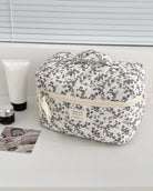 floral-patterned makeup travel bag in large size