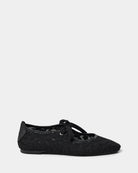 lace ballet flats in black