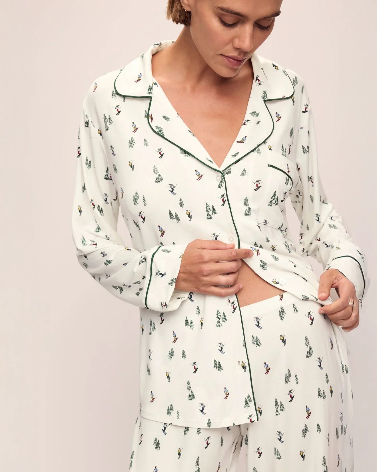 Gisele Printed Long PJ Set Alpine Ski Print Homebody