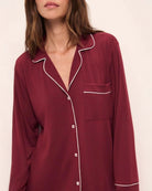 Eberjey Gisele Long Sleeve Pajamas in Cranberry Red