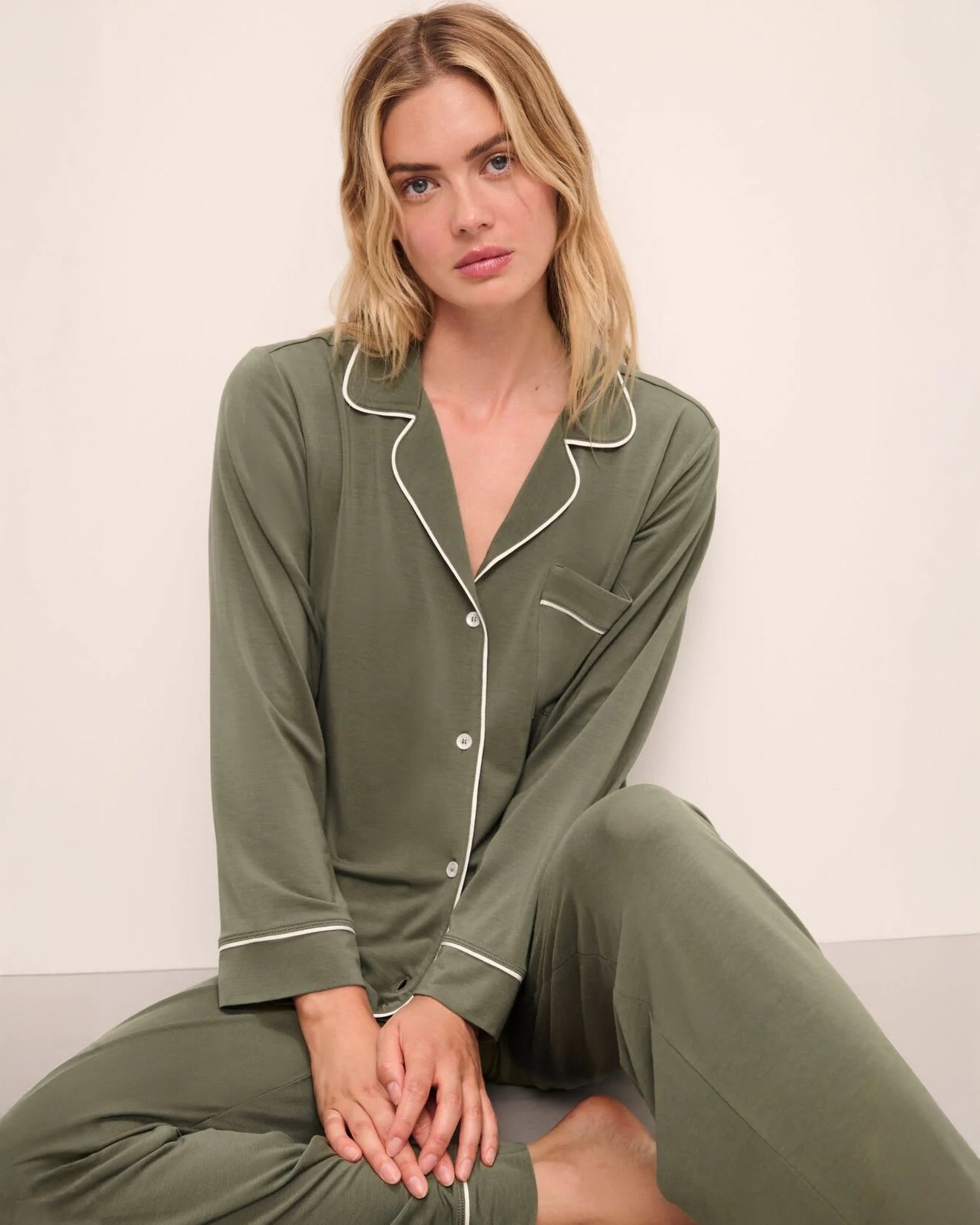 Eberjey Gisele Long PJ Set Green Size S Shopbop