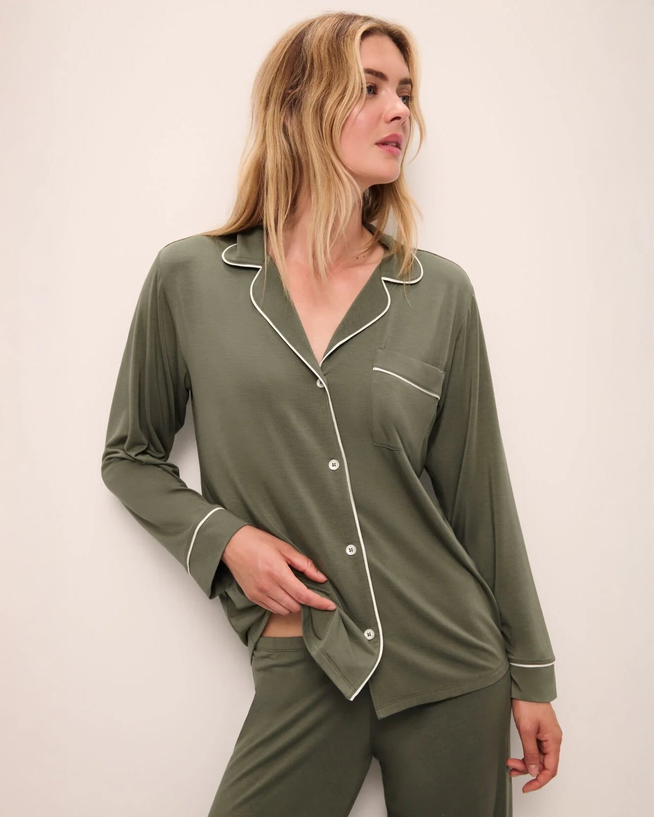 Eberjey Gisele Long PJ Set Green Size S Shopbop