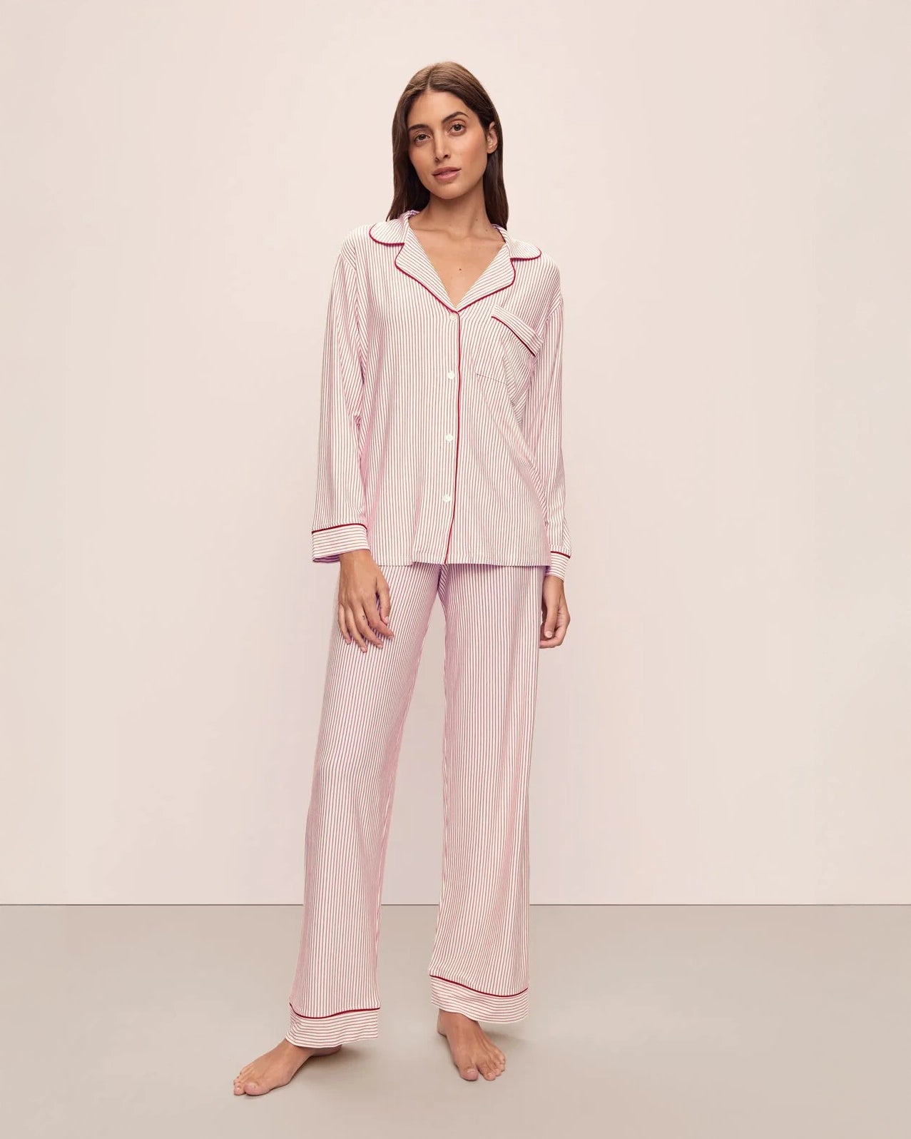 Eberjey Gisele Long Sleeve Striped Pajamas