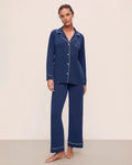 Gisele Long PJ Set | Navy/Ivory