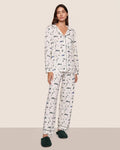 Gisele Printed Long PJ | Ski Chalet Ivory/Pine