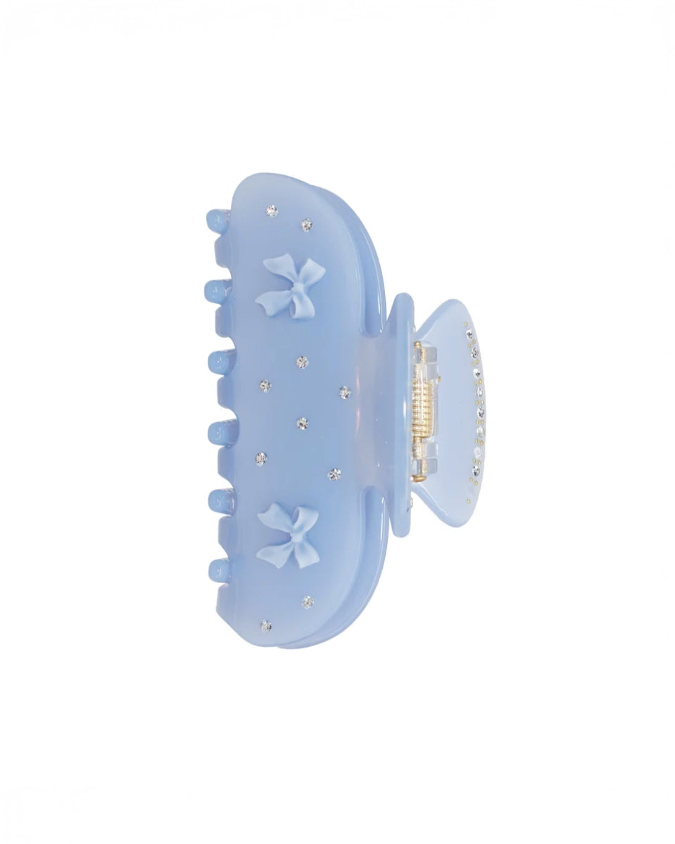 Emi Jay Sweetheart Hair Clip in Blue Ribbon