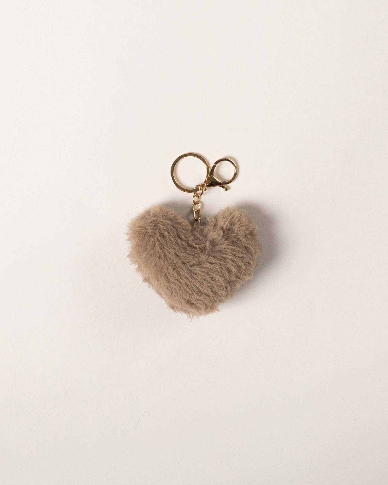 faux fur heart bag charm
