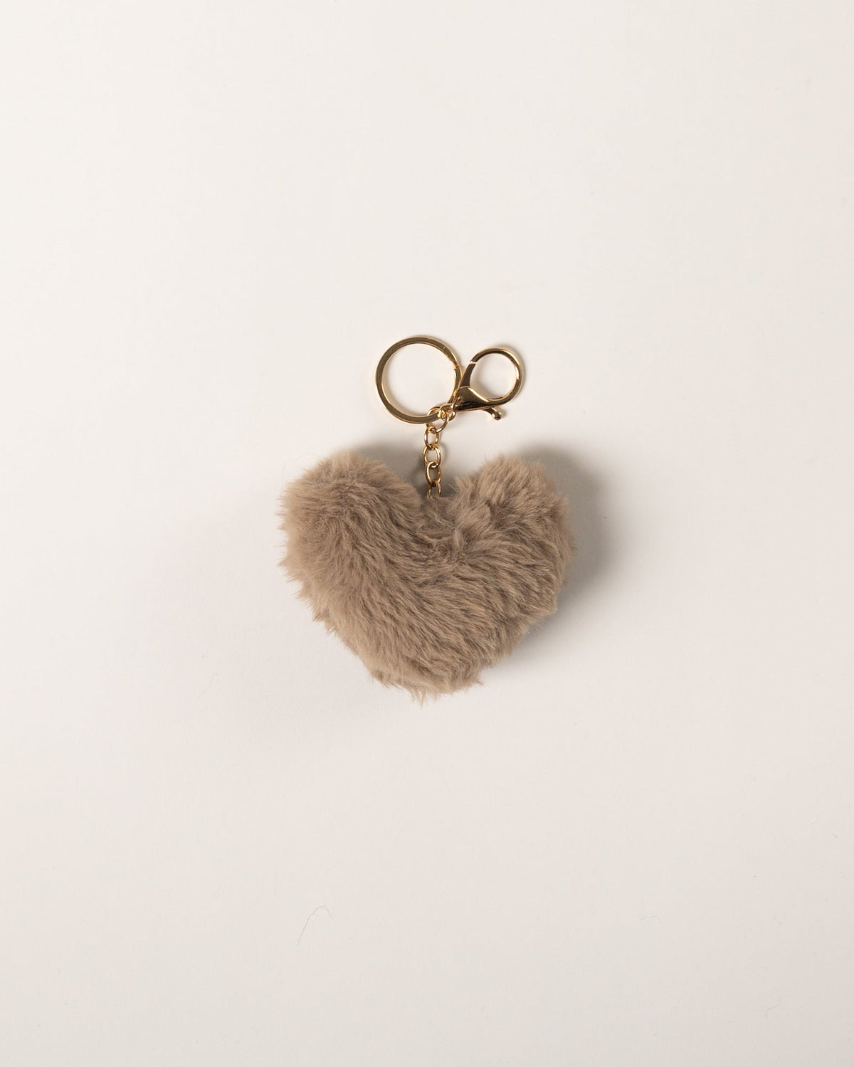 faux fur heart bag charm