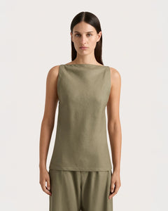 Faithfull the Brand Antibes Top in Khaki