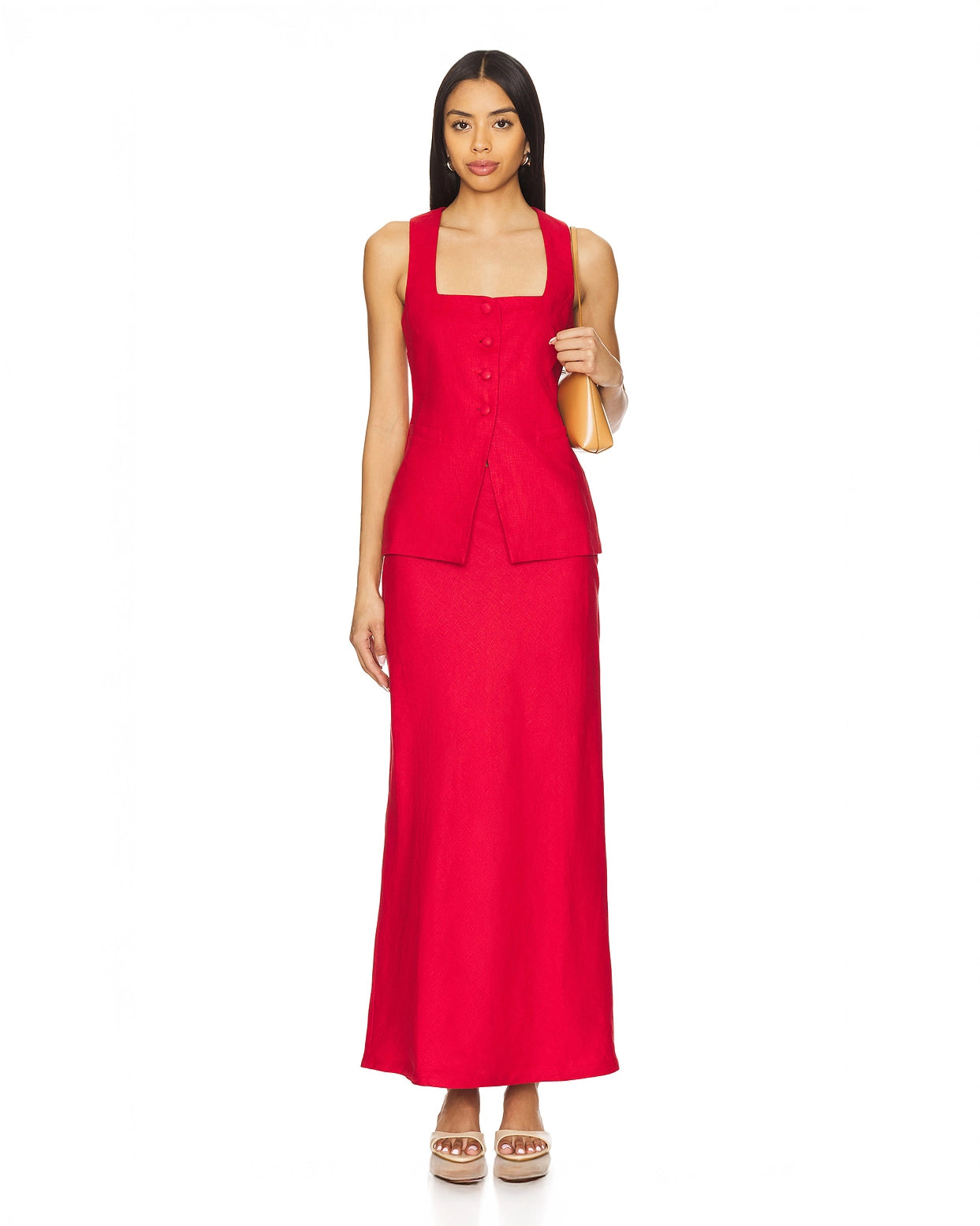 Faithfull the Brand Elise Skirt in Red