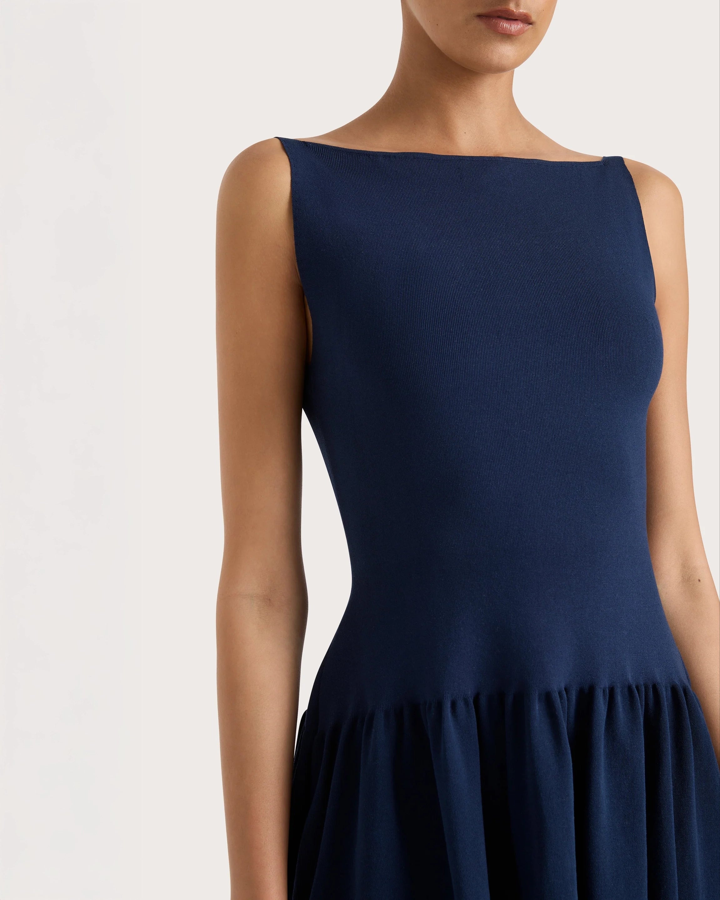 Faithfull the Brand Monique Mini Dress in Navy Blue