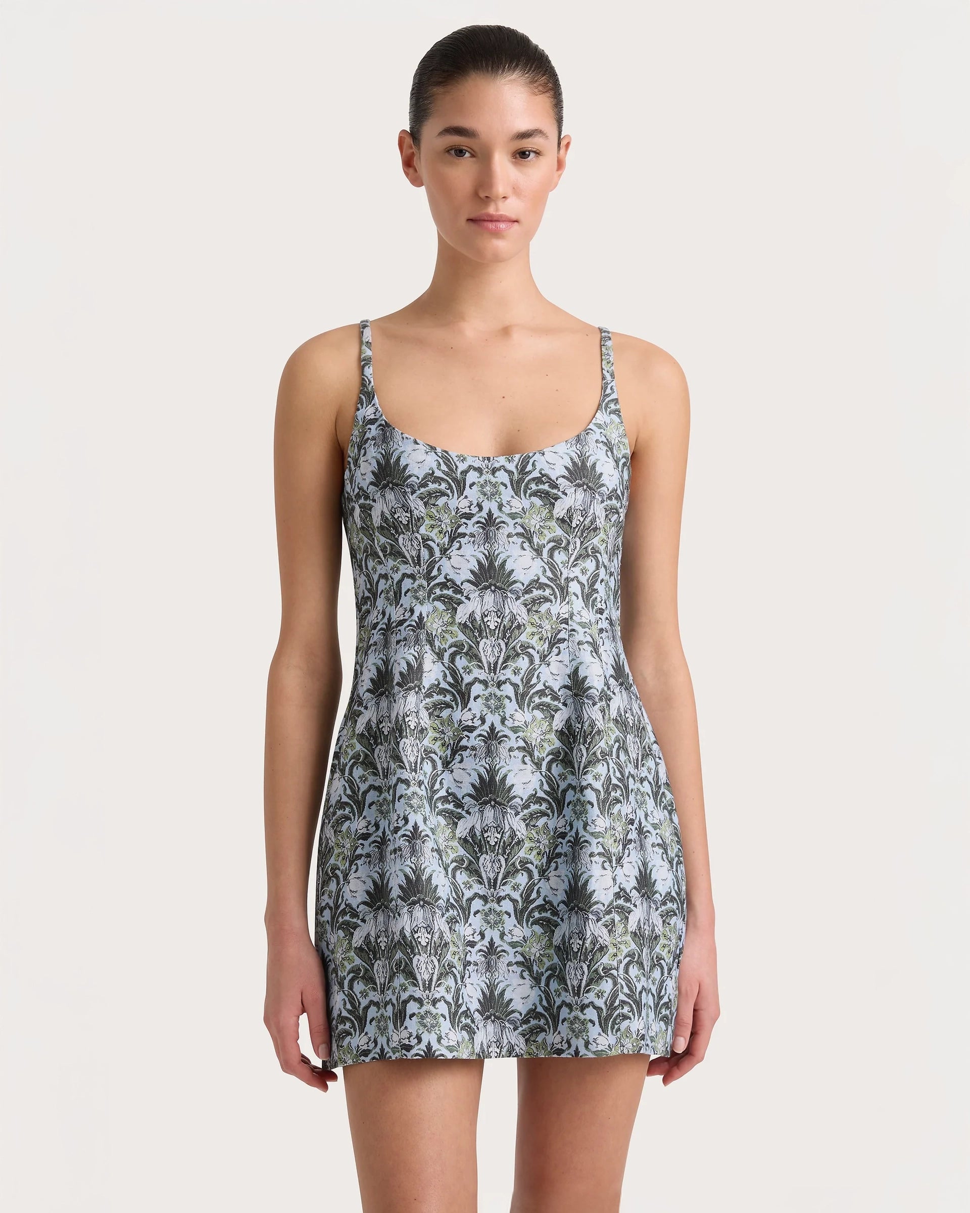 Faithfull the Brand Sanne Mini Dress in Aurora Print
