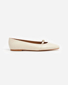 Flattered Morgan Leather Ballet Flats in Vanilla