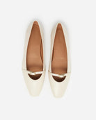 Flattered Morgan Leather Ballet Flats in Vanilla