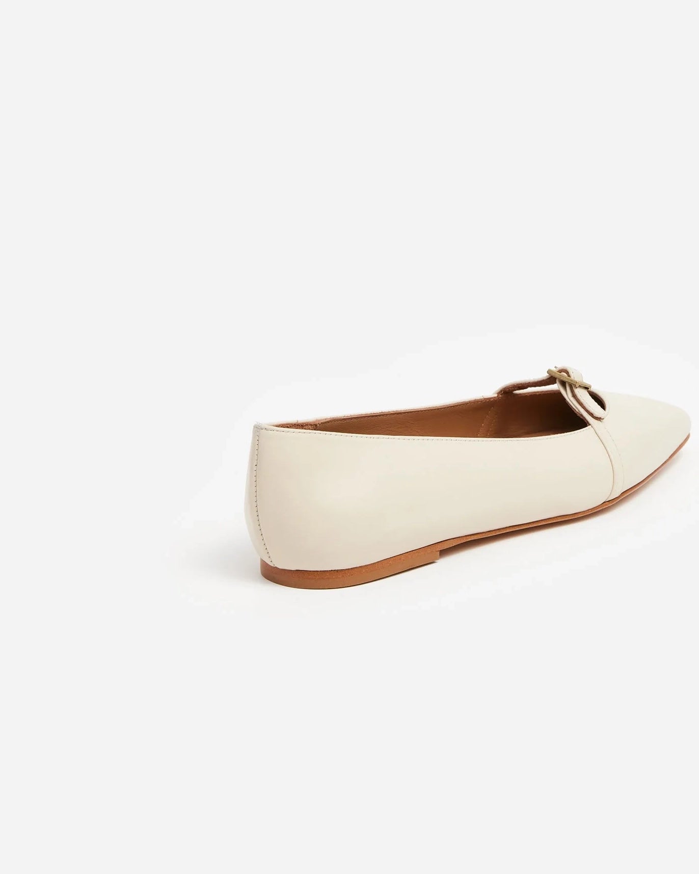 Flattered Morgan Leather Ballet Flats in Vanilla