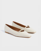 Flattered Morgan Leather Ballet Flats in Vanilla