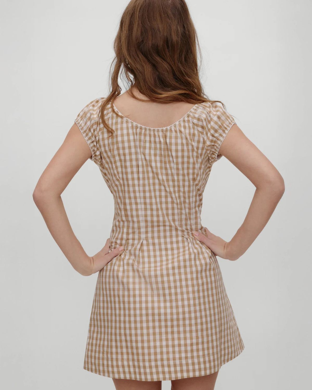 Frankies Bikinis Mustang Summer Dress in Gingham in Mustard