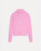 a waffle knit neon pink zipper hoodie by Frankies Bikinis