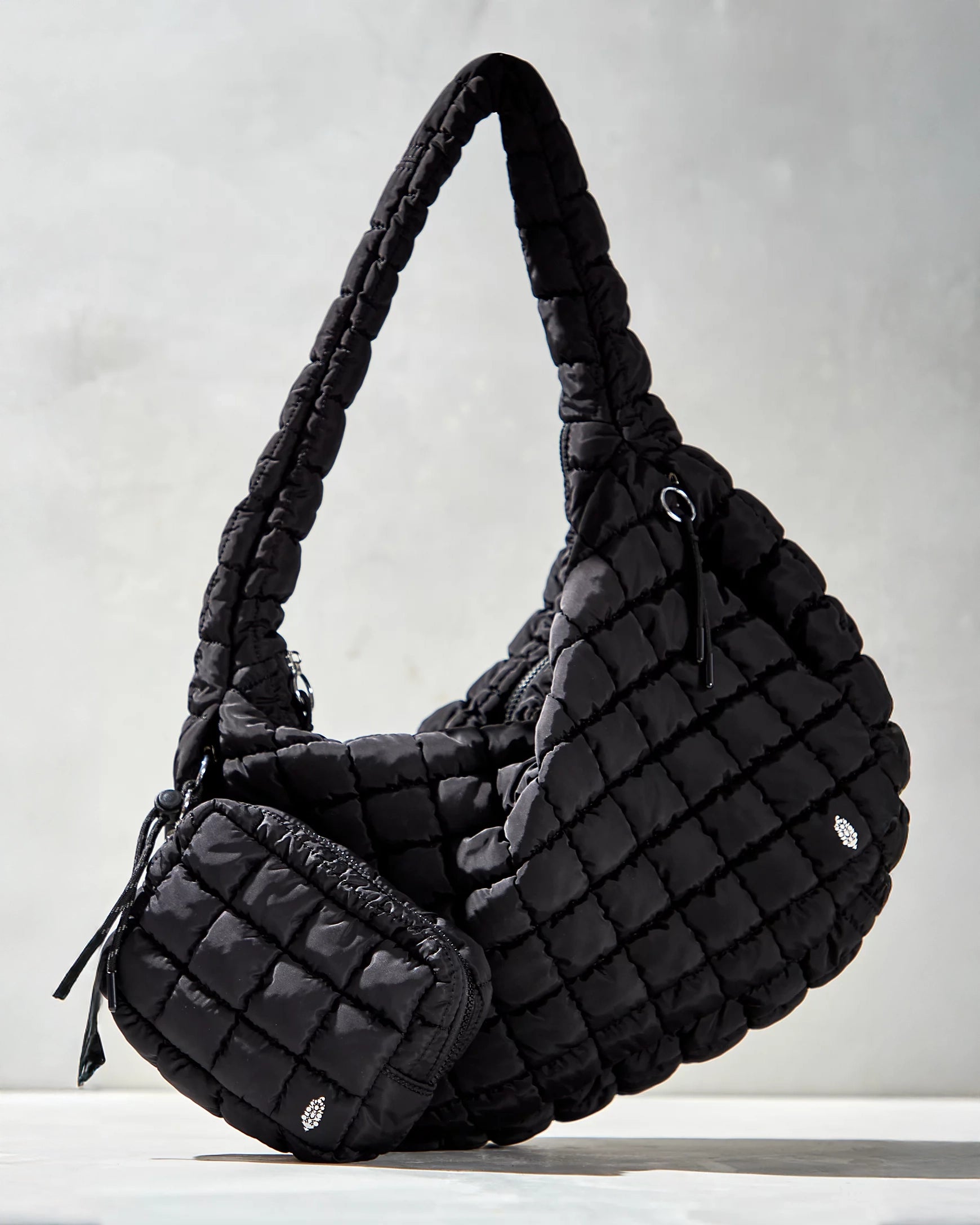 Free People Quilted Carryall Bag in Black