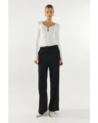 black wide leg trousers