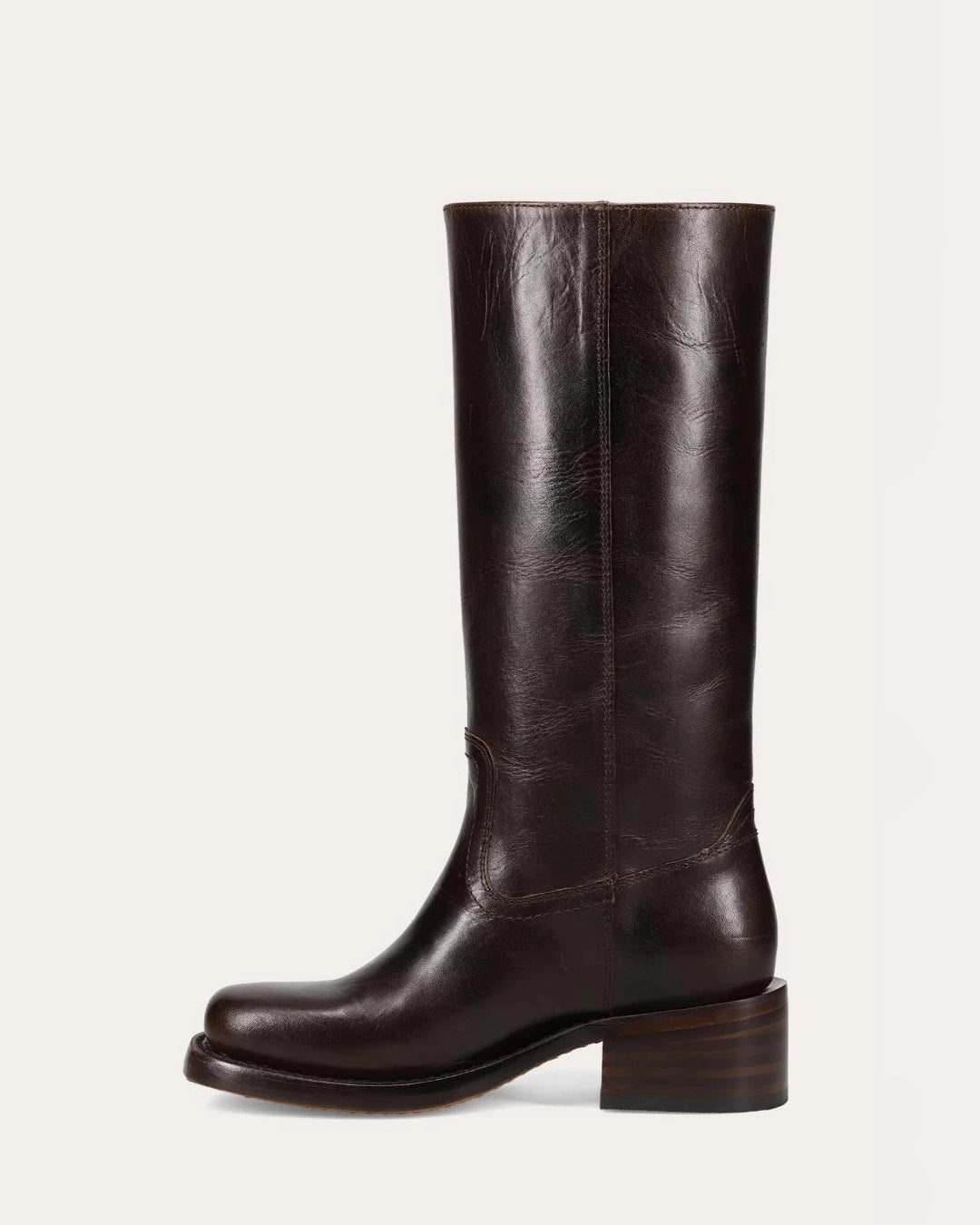 Dark Brown Knee High Leather Campus Boots by Frye 