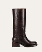 Dark Brown Knee High Leather Campus Boots by Frye 