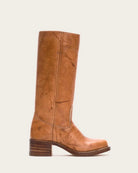 Cognac Brown Knee High Leather Campus Boots by Frye 