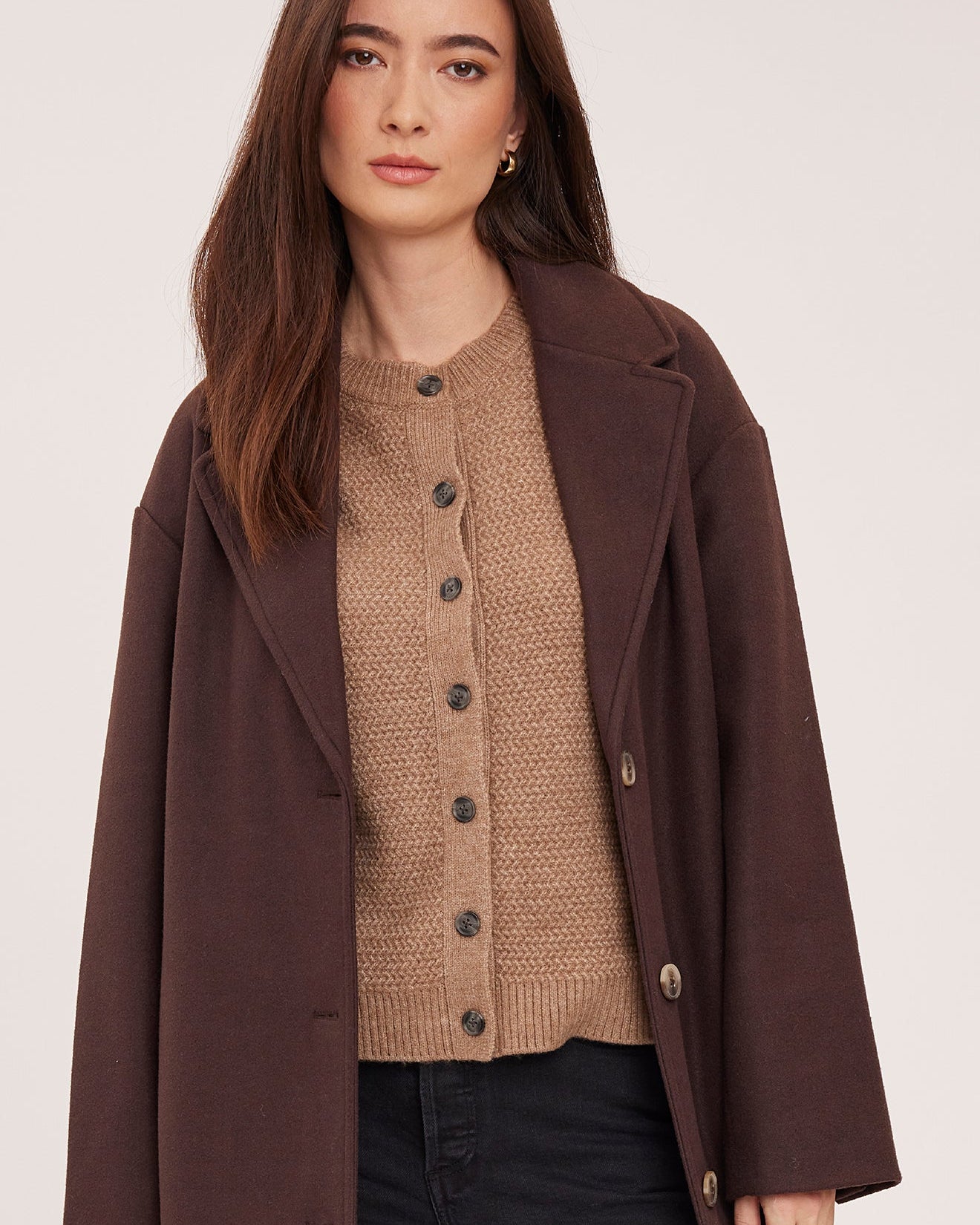 mini coat in brown