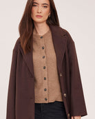 mini coat in brown