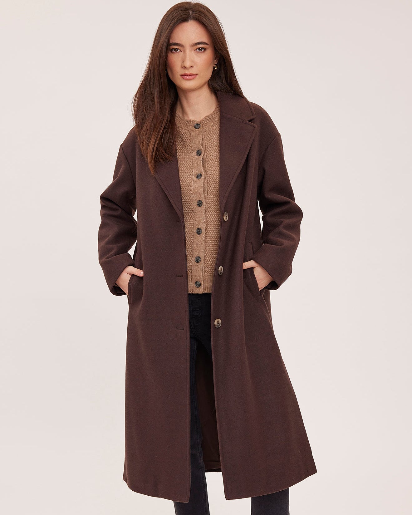 mini coat in brown