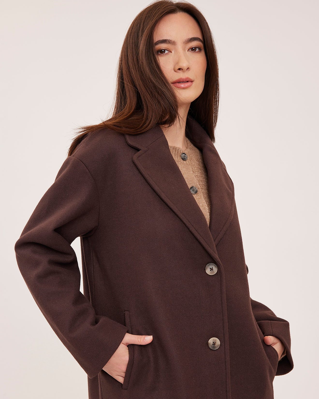 mini coat in brown