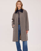 plaid midi jacket