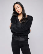 Gentle Fawn Katherine Faux Fur Cardigan in Black