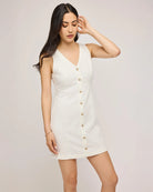 Gentle Fawn Button Down Sammy Dress in White