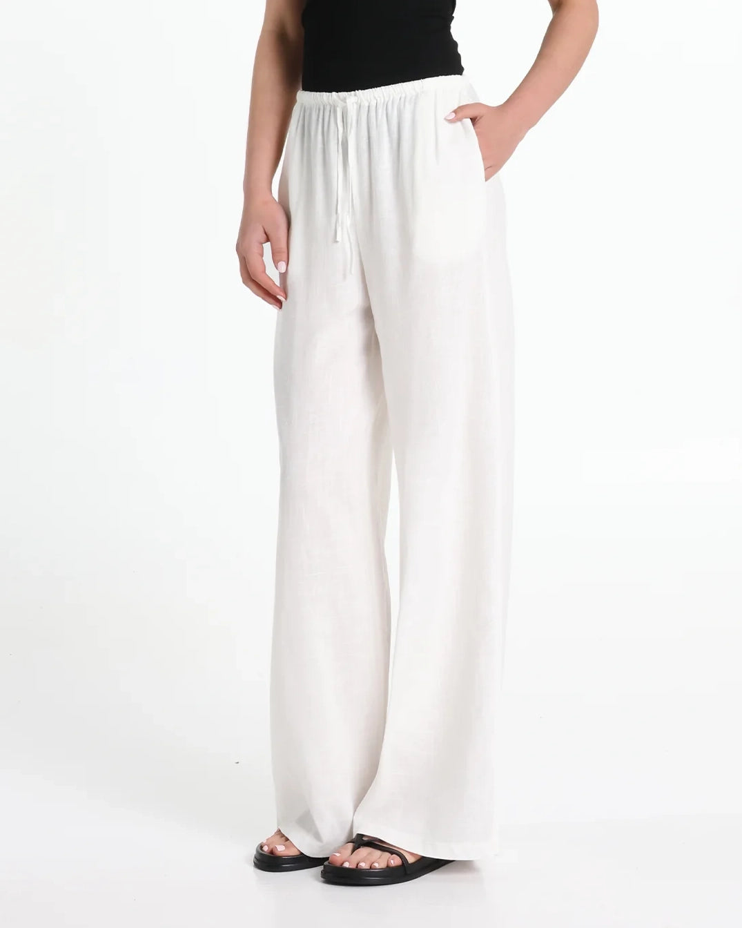 Lost in Lunar Ginny Linen Pants in White