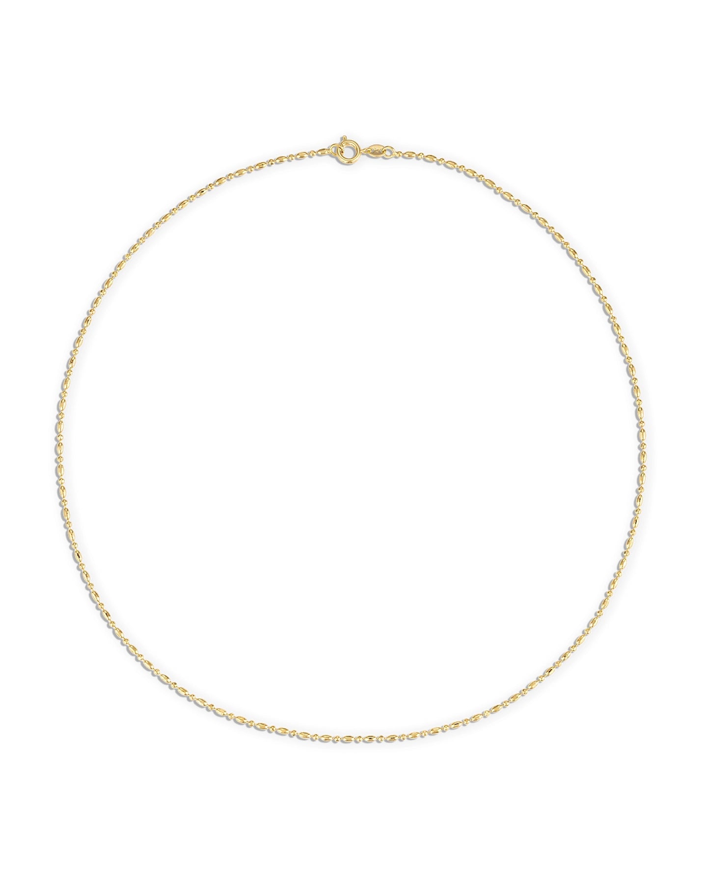 A Gold Bar Ball Chain Necklace