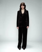 Grace & Mila Olive Velvet Trousers in Black