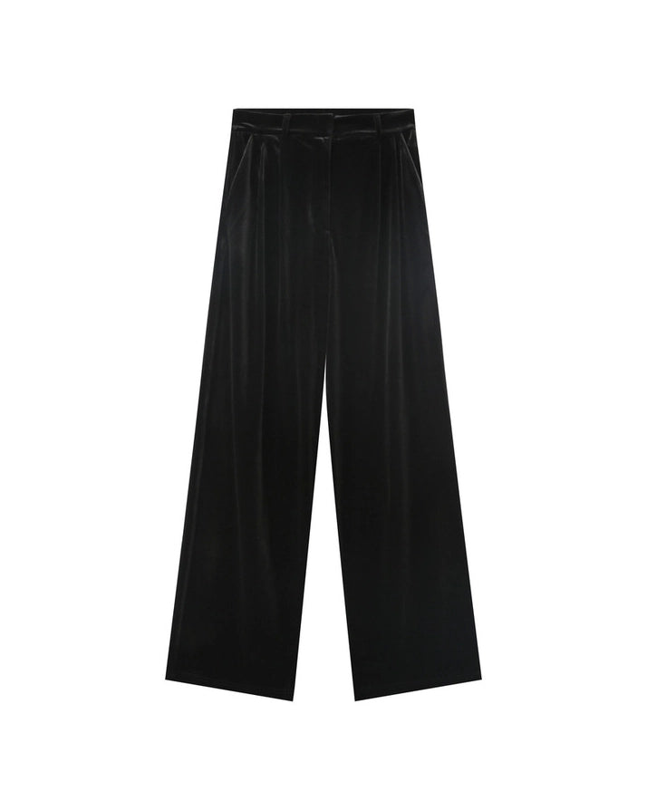 Grace & Mila Olive Velvet Trousers in Black