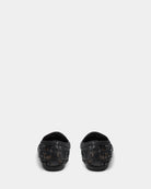 black woven loafer