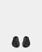 black woven loafer