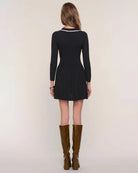 mini sweater dress in black with a collar