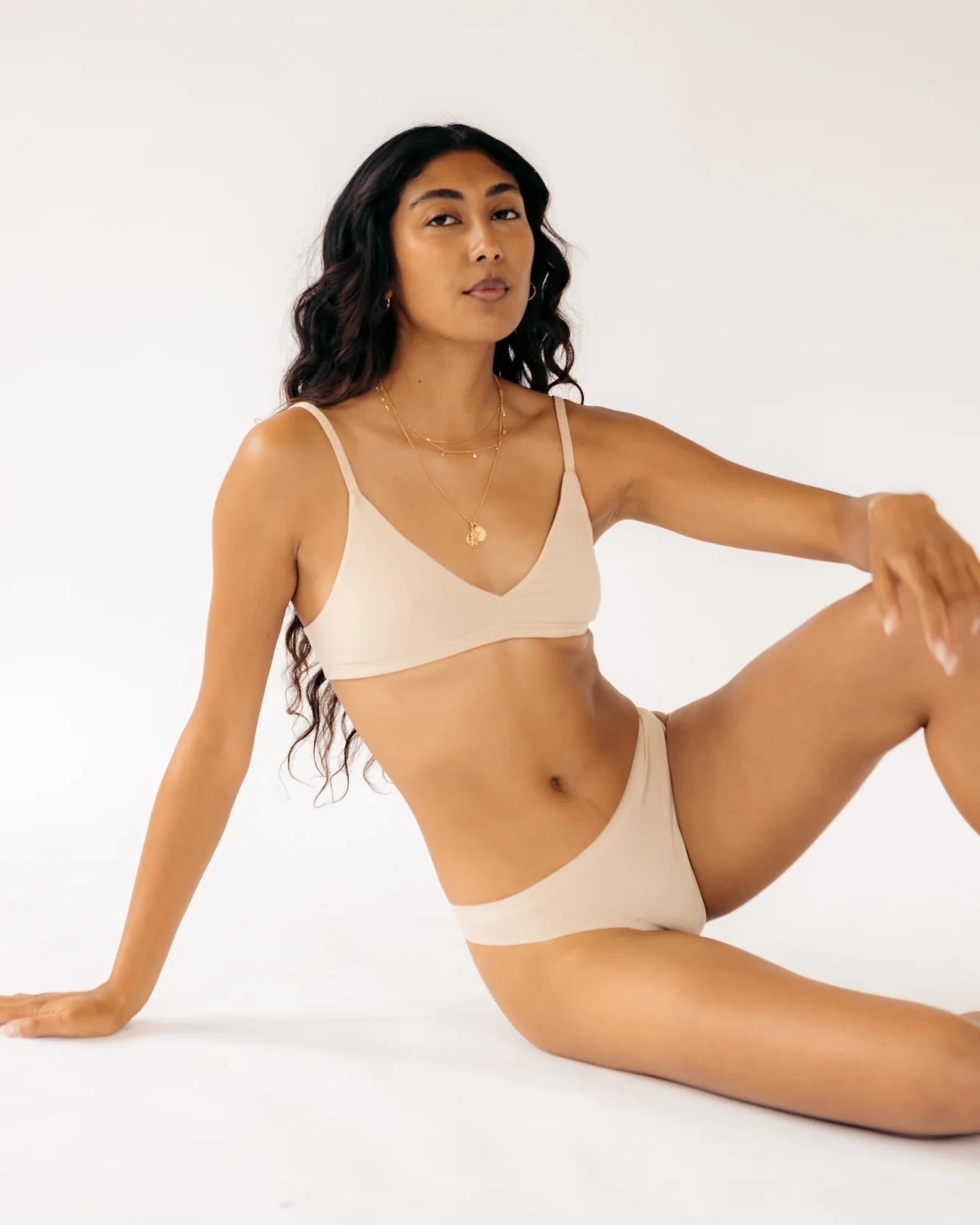 Huha Seamless Low Mid Rise Thong in Beige 