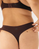 Huha Seamless Low Mid Rise Thong in Brown
