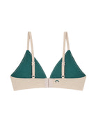 back view of beige triangle bralette by Huha