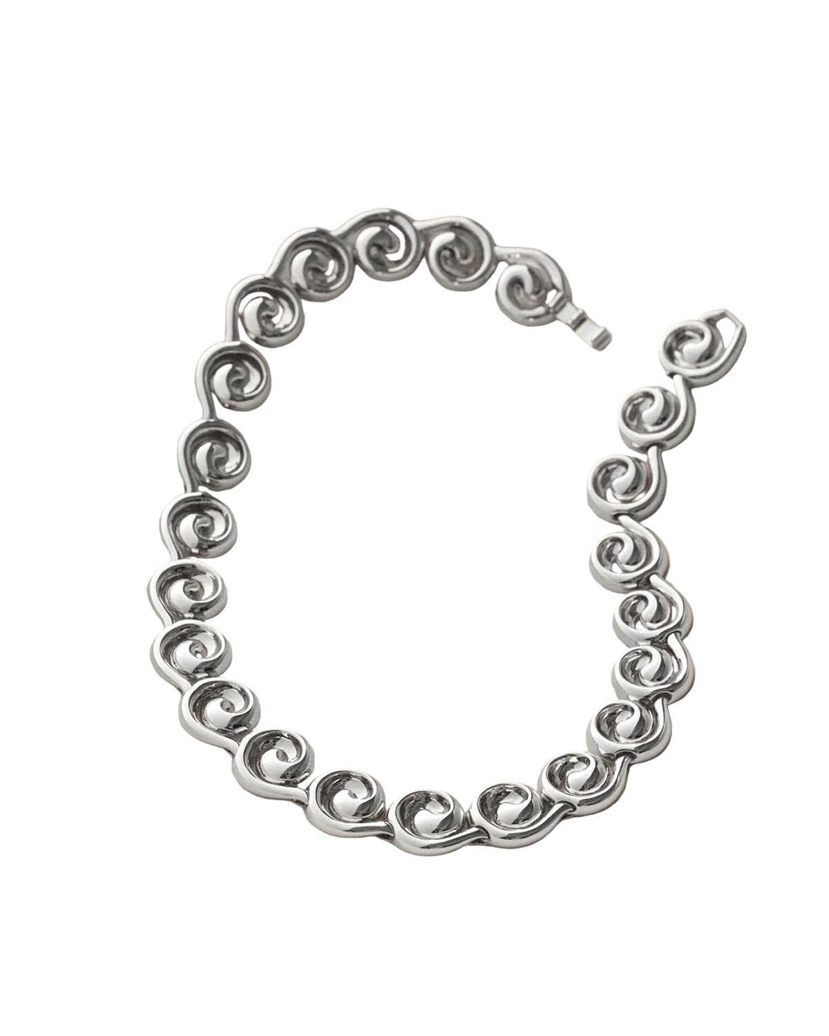 statement silver swirl necklace