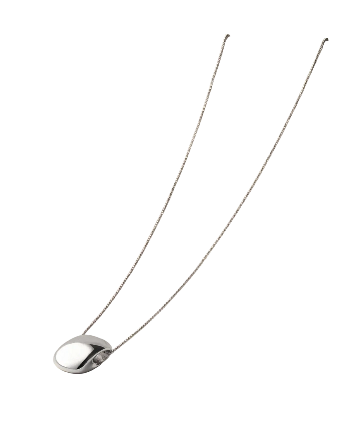 silver long necklace with pendant 