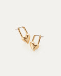 Padlock Heart Huggies | Gold