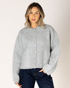 grey knit short jacket 