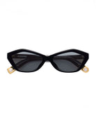 Jaquemus Bambino Angular Sunglasses in Black with Gold Details