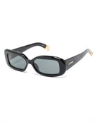 Jaquemus Rond Carre Sunglasses in Black with gold detail
